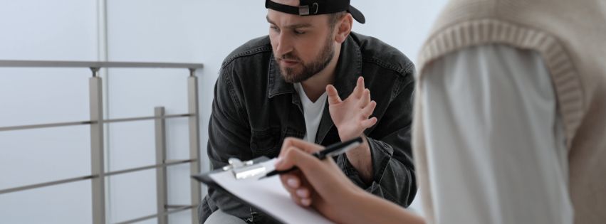 Therapist demonstrating DBT mindfulness technique in an individual therapy session at ASIC Recovery